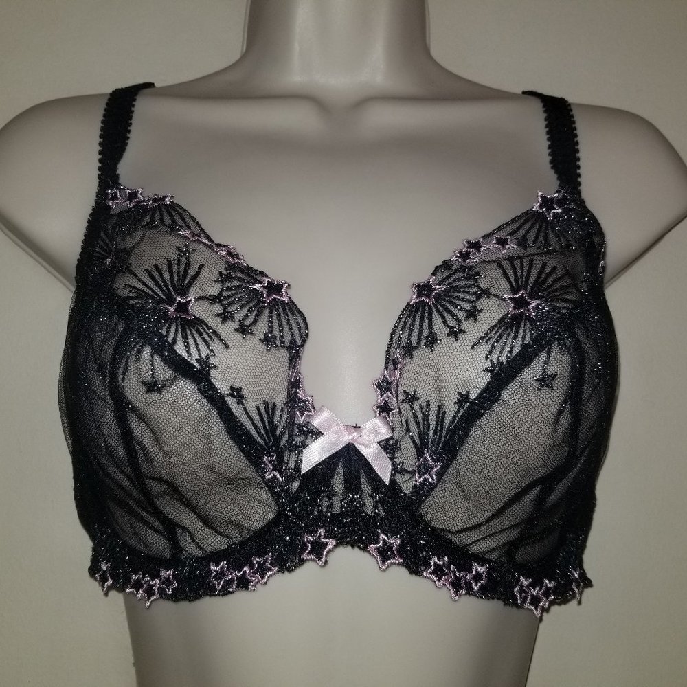 Agent Provocateur Kaylie bra black with pink stars